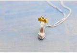 925 Silver High-heeled Shoes Necklace Pendant Women Jewelry