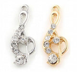 20PCS Music Note Pendant Charms for Floating Locket (Gold/Silver)
