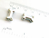 100PC/lot 10mm Dog Bone Slide Charms for Leather Bracelet DIY Alloy Accessories