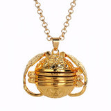 Retro Style Wing Pendant Necklace with Photo Box Aromatherapy Pendant