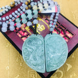 JADESt Heart-shaped Dragon & Phoenix Pair Pendant Necklace