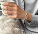 925 Sterling Silver Knot Ladies Bangle - Birthday Gift