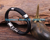 G34 Surfer Double Leather Hemp Mens Bracelet Cuff & Beige