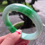Zheru Jewelry Natural Myanmar Emerald Green 54-64mm Two-Color Bracelet