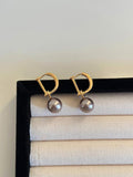 Vintage French Style D Earrings with Pearl Beads