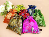 Chinese Embroidery Multicolor Satins Jewelry Drawstring Pouches