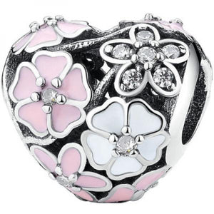 925 Silver Daisy Flower Clip Bear Pendant for Bracelet Jewelry