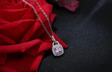 925 Silver Zircon Lock Pendant Necklace Statement Jewelry for Women
