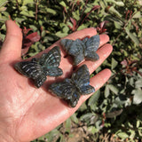 Labradorite Butterfly Necklace Pendant Carved Statue Gem Figurine Crystal Gift