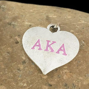 10pcs Greek Sorority Rotundity Logo Heart Charm Pendant