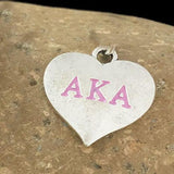 10pcs Greek Sorority Rotundity Logo Heart Charm Pendant