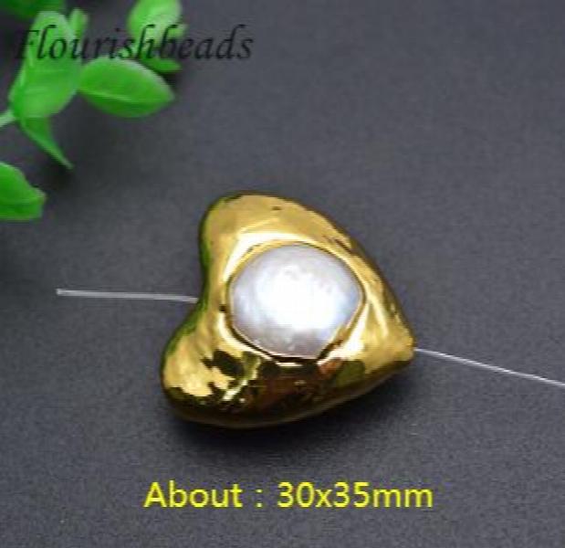 Heart Shape Cultured Pearl Loose Beads for Jewelry Making 5pcs/lot