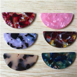 50pcs Semicircle Shaped Acetic Acid Beads Charms for Jewelry Making