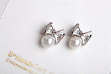 Clear Pearl Earrings Classic Jewelry for Women