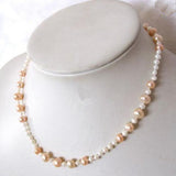 Natural Pearl Necklace Pink Freshwater Pearl Jewelry Fine Girl Gift