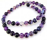 Purple View Agate Gemstone Full Strand 15in Round Agates Jewelry