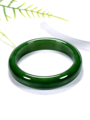 Natural Green Hetian Jade 54-64mm Bangle Princess Jewelry Gift