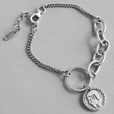 925 Silver Charm Bracelet Retro European American Style