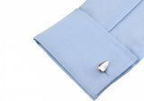 Silver Copper Water Drop Cuff Links
