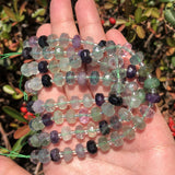 Colorful Fluorite Quartz Stone Beads Column Loose Beads  DIY Bracelet