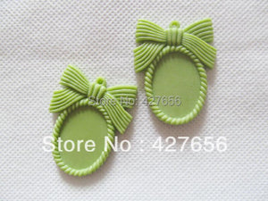 30pcs Resin Bowknot Frame Charm Finding, 18x25mm Setting Tray