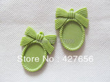 30pcs Resin Bowknot Frame Charm Finding, 18x25mm Setting Tray