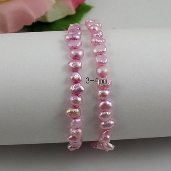 Pink Freshwater Pearl Bead String 3-4mm Loose Jewelry