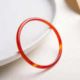 Fine Strip Red Agate Chalcedony Bracelet 54-64mm - Princess Jewelry