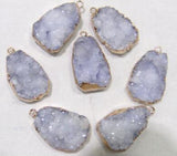 6pcs Turquoise Tiger Eye Quartz Crystal Pendant for DIY Jewelry Making