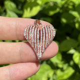 5pcs CZ Heart Charms Pendant For Jewelry Making