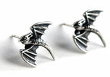 925 Sterling Silver Dinosaur Stud Earrings Retro Punk Vintage Animal Jewelry