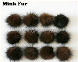 80pcs Mink Fur Ball Furry Ball for Mobile Phone Tag, Keychain (20-30mm)