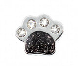20PCS 8MM Paw Slide Charms Rhinestones Fit 8mm Leather Wristband Keychains