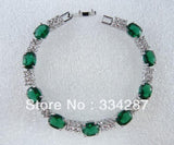 18KGP Lady's CZ Bracelet 4 Colors Red/Green/Pink/Purple/Blue