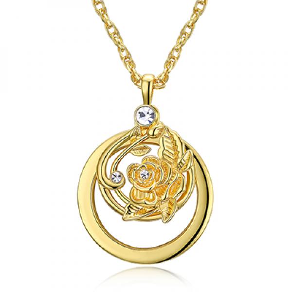 Flower Magnifying Glass Necklace Pendant with Chain for Reading