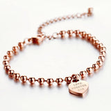 Buddha Beads Bracelet Heart Jewelry Titanium Steel Valentine Gift