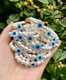 10Pcs Freshwater Pearl Eyes Bracelet Beaded Stretch