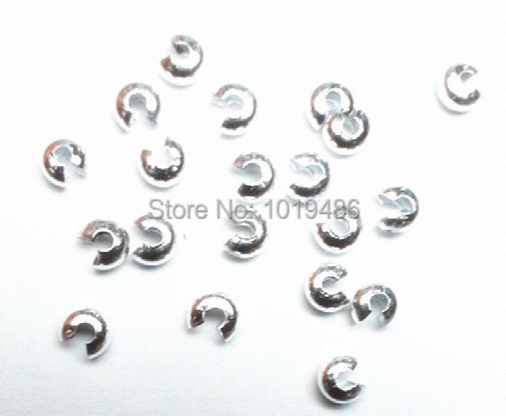 4mm 1000pcs Silver Crimp Bead Covers for Jewelry Making