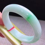 Zheru Jewelry Natural Burmese Emerald 54-64mm Light Green Two-Color Bracelet