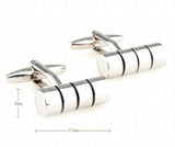 Shirt Cufflinks Silver Cylinder Business Men