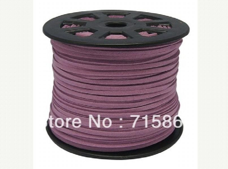 100 Yard 3mm x1.5mm Purple Faux Suede Leather Cord DIY Supplies