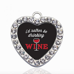 Vintage Heart Wine Necklace Charm Pendant DIY Jewelry