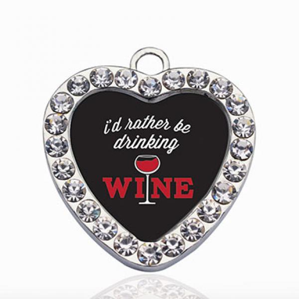 Vintage Heart Wine Necklace Charm Pendant DIY Jewelry