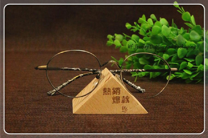 Triangle Wooden Sunglass Display Stand Eyeglasses Showing Rack
