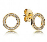 925 Silver Sparkle Hoop Earrings & Crystal Studs Set for Women