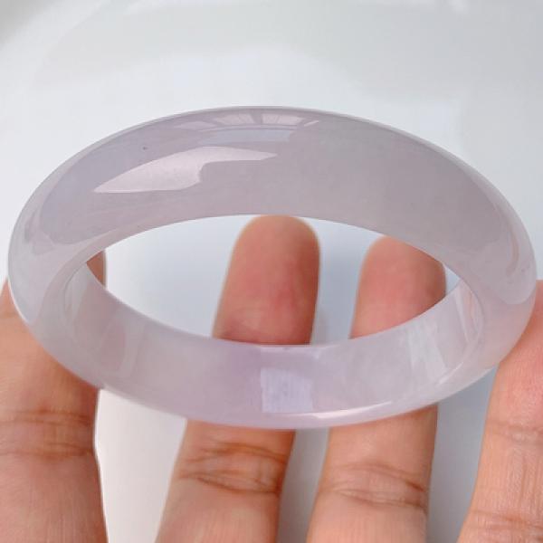 Natural Burmese Jadeite Light Purple 54-62mm Bracelet Princess Jewelry