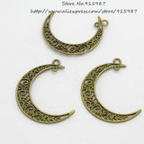 30 pcs/Lot Vintage Metal Alloy Hollow Moon Charms Jewelry Diy Pendants