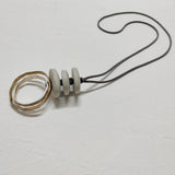 Kara&Kale Stone Pendants Metal Circle Resin Necklaces
