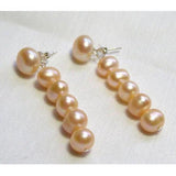 Lavender Freshwater Pearl Dangle Earrings S925 Sterling Silver Stud