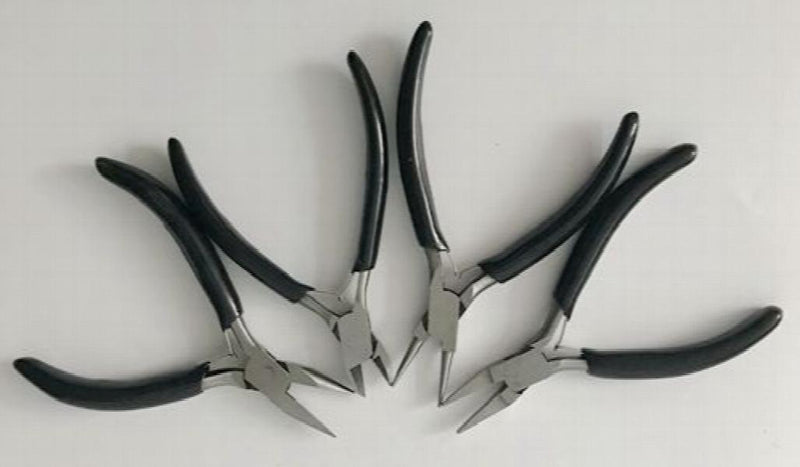 4PCS/SET 4.5in Shank Pliers: Diagonal, Flat, Round, Chain - Handy Tool Kit